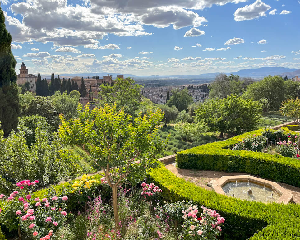 Alhambra overlooking the city of Granada in the distance
