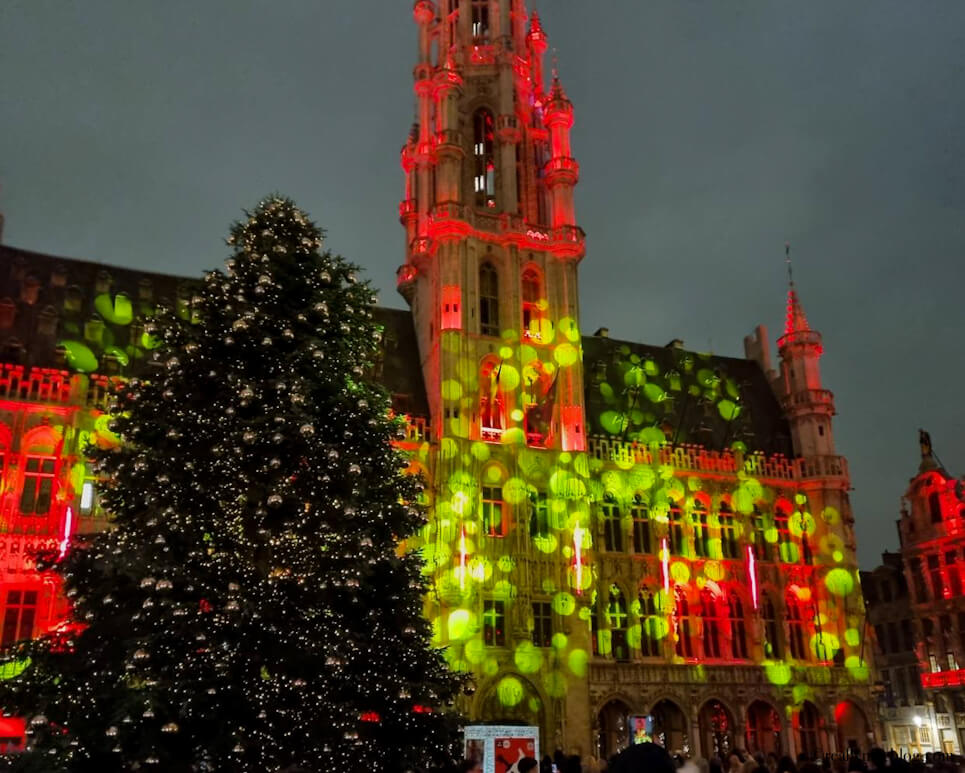 A snapshot from the sound and light show at the Grand-Place
